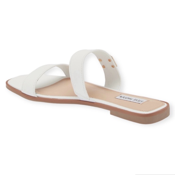 STEVE MADDEN Harrlie Slide Sandal White Gold Accents Flats NWT - Picture 5 of 10